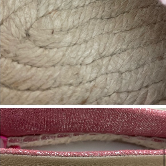 Donald J Pliner cloth pink silver antiqued bow detail flat jute espadrille size8 - Picture 12 of 14